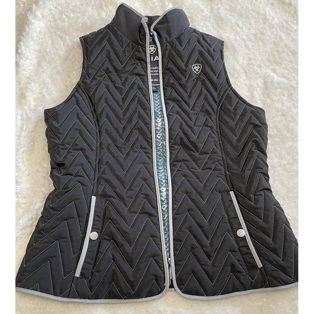 Ariat Women's Equestrian Vest Ashley Quilted Full Zip Black Medium